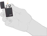 Zippo Slim Black Matte with Logo and Border 1618ZB