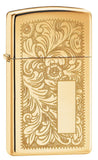 Zippo Slim Venetian High Polish Brass Lustre 1652B