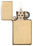 Zippo Slim Venetian High Polish Brass Lustre 1652B