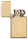 Zippo Slim Venetian High Polish Brass Lustre 1652B