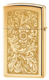 Zippo Slim Venetian High Polish Brass Lustre 1652B