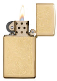 Zippo Slim Venetian High Polish Brass Lustre 1652B