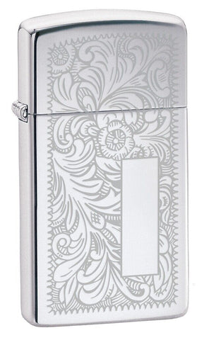 Zippo Slim Venetian High Polish Chrome Lustre 1652