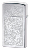 Zippo Slim Venetian High Polish Chrome Lustre 1652