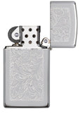 Zippo Slim Venetian High Polish Chrome Lustre 1652