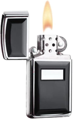 Zippo Slim Ultralite Black Emblem High Polish Chrome 1655