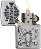 Zippo Harley-Davidson Eagle Emblem Brushed Chrome 200HD.H284