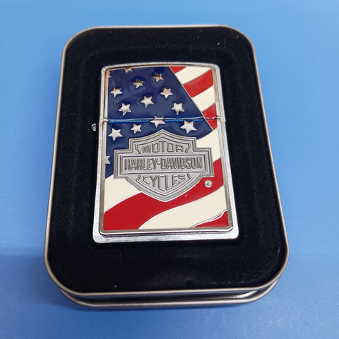Zippo Harley Davidson Americana Emblem Brushed Chrome 20685
