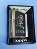 Zippo Chinese Symbol Luck Emblem Brushed Chrome 20331