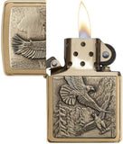 Zippo Where Eagles Dare Emblem Brushed Brass 20854