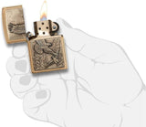 Zippo Where Eagles Dare Emblem Brushed Brass 20854