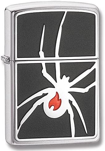 Zippo Arachno-Flame shining Emblem Brushed Chrome 21023