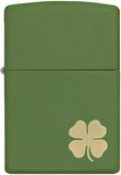 Zippo Four Leaf Clover Green Matte 21032