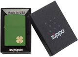 Zippo Four Leaf Clover Green Matte 21032