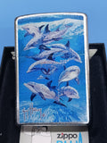 Zippo Guy Harvey Bottle Nose Dolphins Brushed Chrome 21051