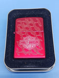 Zippo Harley Davidson Barbed Wire Facade Candy Apple Red 24022