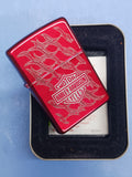Zippo Harley Davidson Barbed Wire Facade Candy Apple Red 24022