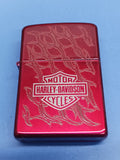 Zippo Harley Davidson Barbed Wire Facade Candy Apple Red 24022