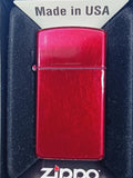 Zippo Candy Apple Red Slim 24319(a scratch on left corner)