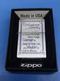 Zippo Serenity Prayer Brushed Chrome 24355