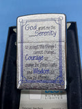 Zippo Serenity Prayer Brushed Chrome 24355
