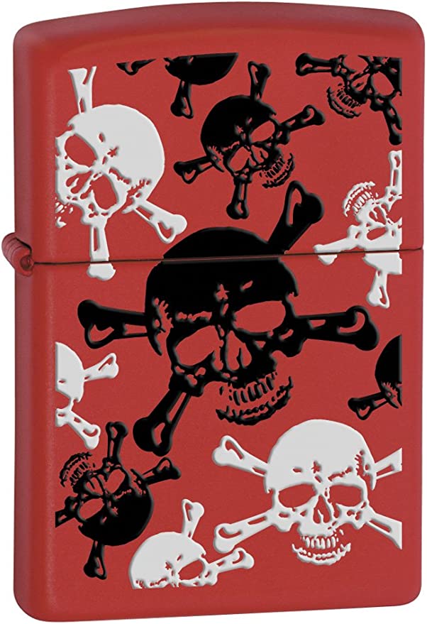 Zippo Skull & Crossbones Red Matte 24471 – Real Guts Outdoor