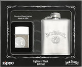 Zippo Jack Daniel's Lighter and Flask Gift Set High Polish Chrome 24652
