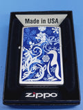 Zippo Penguin Floral Satin Chrome 24762