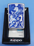 Zippo Penguin Floral Satin Chrome 24762