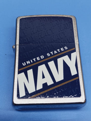 Zippo US Navy Brush Chrome 24813