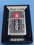 Zippo Flame Emblem Satin Chrome 24830
