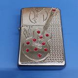 Zippo Elvis Guitar Bling Emblem Brushed Chrome 24841