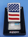 Zippo Land of the Free USA Flag Emblem Brushed Chrome 24873