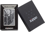 Zippo Resting Cowboy Emblem Brushed Chrome 24879