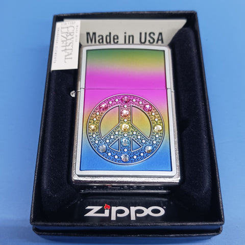Zippo Peace Sign Emblem Street Chrome 24898
