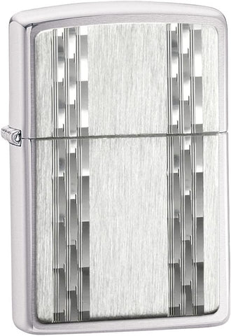 Zippo Vertical Diamond Cut Emblem Brushed Chrome 24994