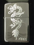Zippo Engraved Dragon Design High Polished Chrome 250-38898