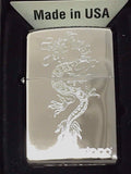 Zippo Engraved Dragon Design High Polished Chrome 250-38898