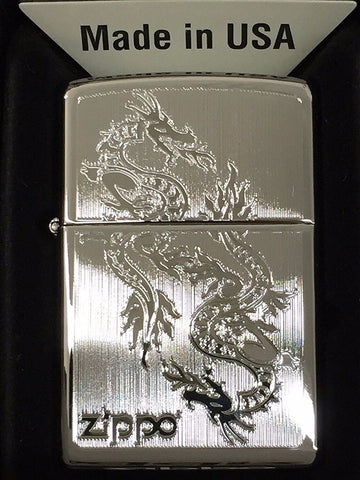 Zippo Engraved Dragon High Polished Chrome 250-38900