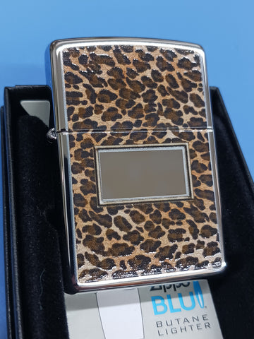 Zippo Leopard High Polish Chrome Lighter 28047