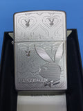 Zippo Playboy Bunny Hearts Satin Chrome Lighter 28077