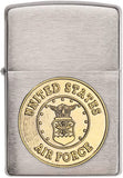 Zippo US Air Force Crest Emblem Brushed Chrome 280AFC