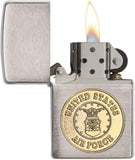 Zippo US Air Force Crest Emblem Brushed Chrome 280AFC