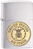 Zippo US Air Force Crest Emblem Brushed Chrome 280AFC