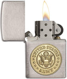 Zippo US Army Emblem Brushed Chrome 280ARM