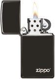Zippo Slim Ebony with Logo 28123ZL