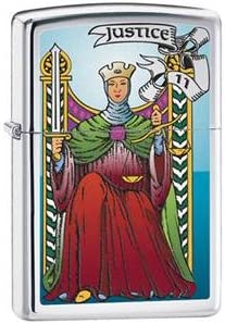 Zippo Tarot Card Justice High Polish Chrome 28138