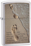 Zippo Footprints in the Sand Brushed Chrome 28180