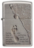 Zippo Footprints in the Sand Brushed Chrome 28180