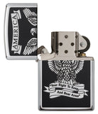 Zippo America Eagle Right to Bear Arms High Polish Chrome 28290